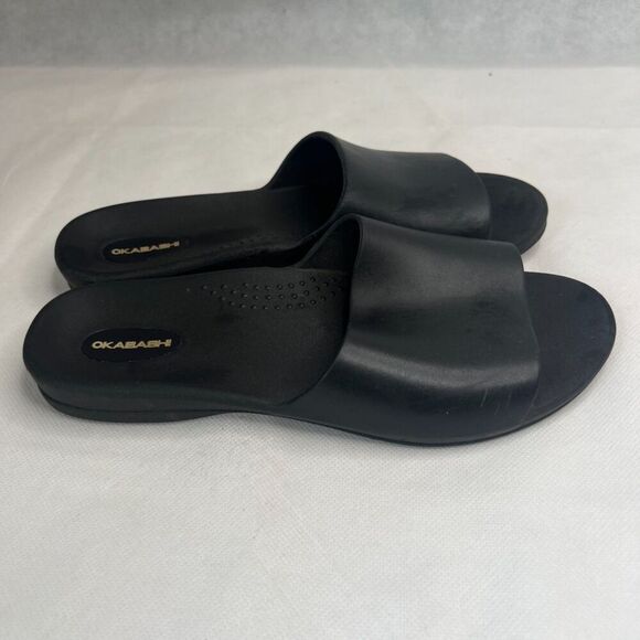 Okabashi Cruise Black Slip On Slide Mule Sandals Size 7 Made in USA - Picture 2 of 8